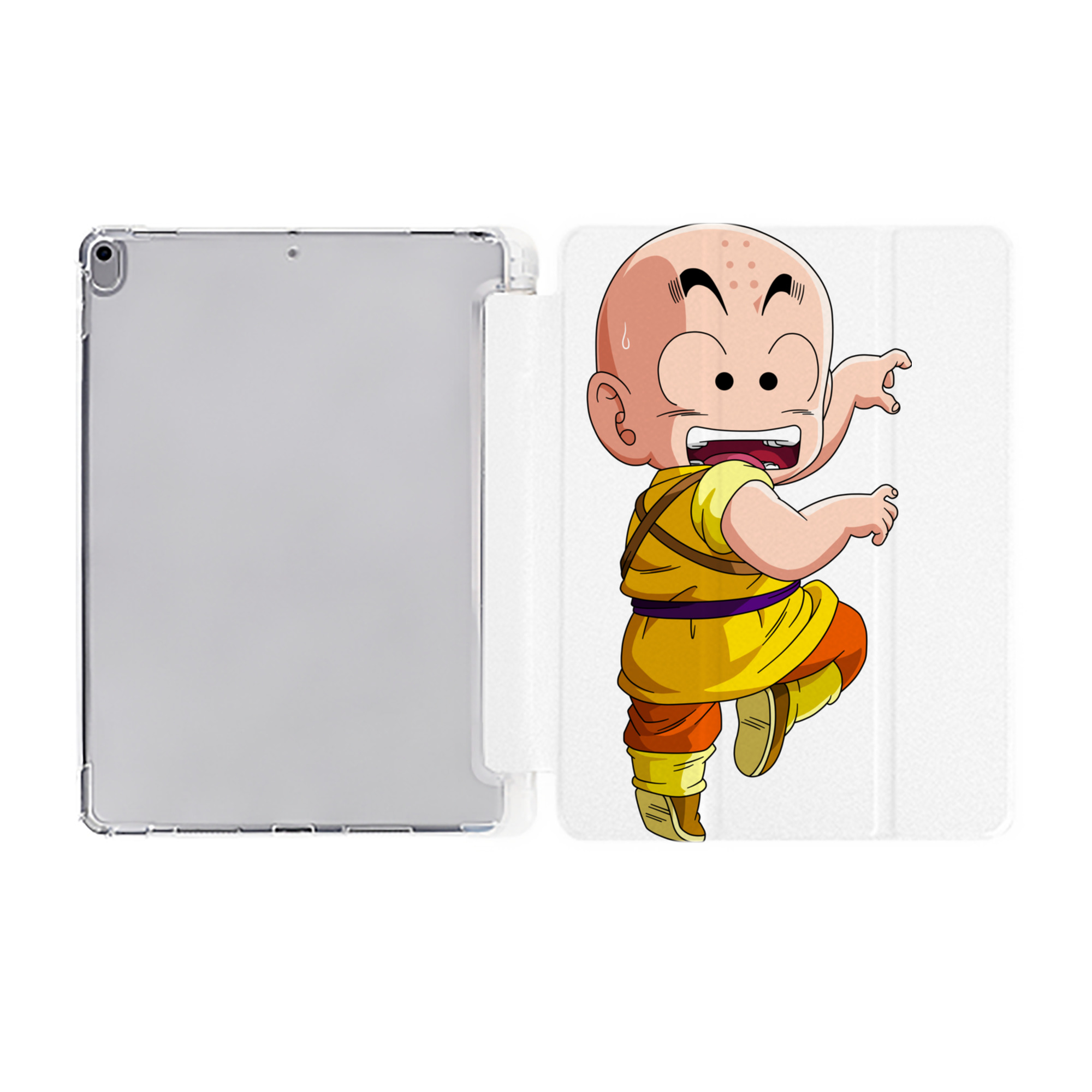 （画像用） ドラゴンボール クリリン DRAGON BALL krillin IPad ケース ペン収納付き 三つ折りスタンド PUレザー×シリコン 対応機種9.5/10.5/10.9インチ